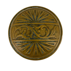 Single Vintage East Lake Victoria Brass Bronze Door Knob Ornate Embossed Design